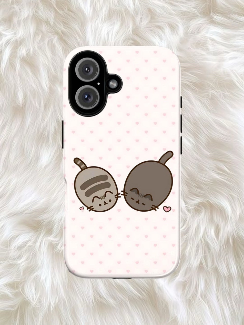 Cute Pink Cat Duo Protective Phone Case - Unbranded
